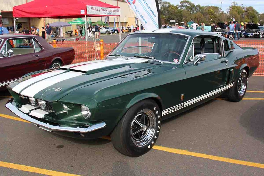 1967 Shelby Mustang GT500 Fastback at a vintage car show